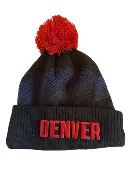 New Era Denver Nugget Black 2023-2024 Edition Cuffed Pom Knit Hat